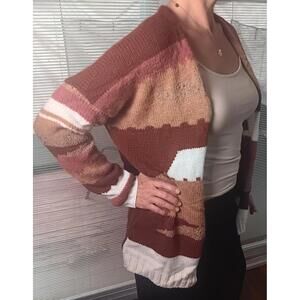 ANTHRO ELSAMANDA Womens SMALL Wool Alpaca Cardigan Southwest Knit Open Front-NWT
